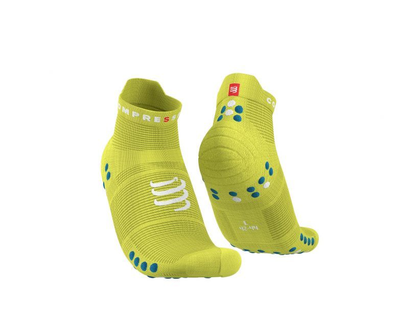 PRO RACING SOCKS V4.0 RUN LOW - PRIMEROSE/FJORD BLUE